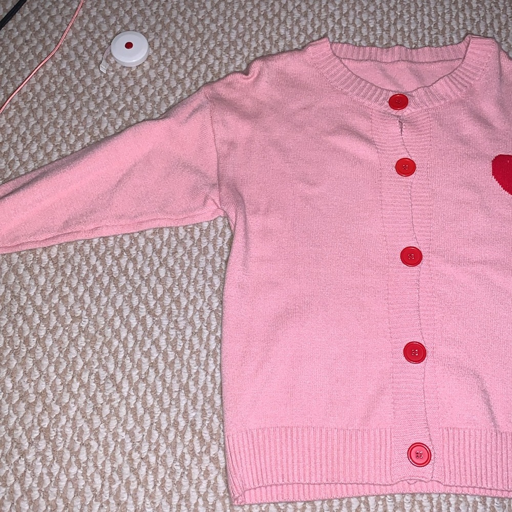 Pink Heart Cardigan ~ SMALL - Picture 4 of 9